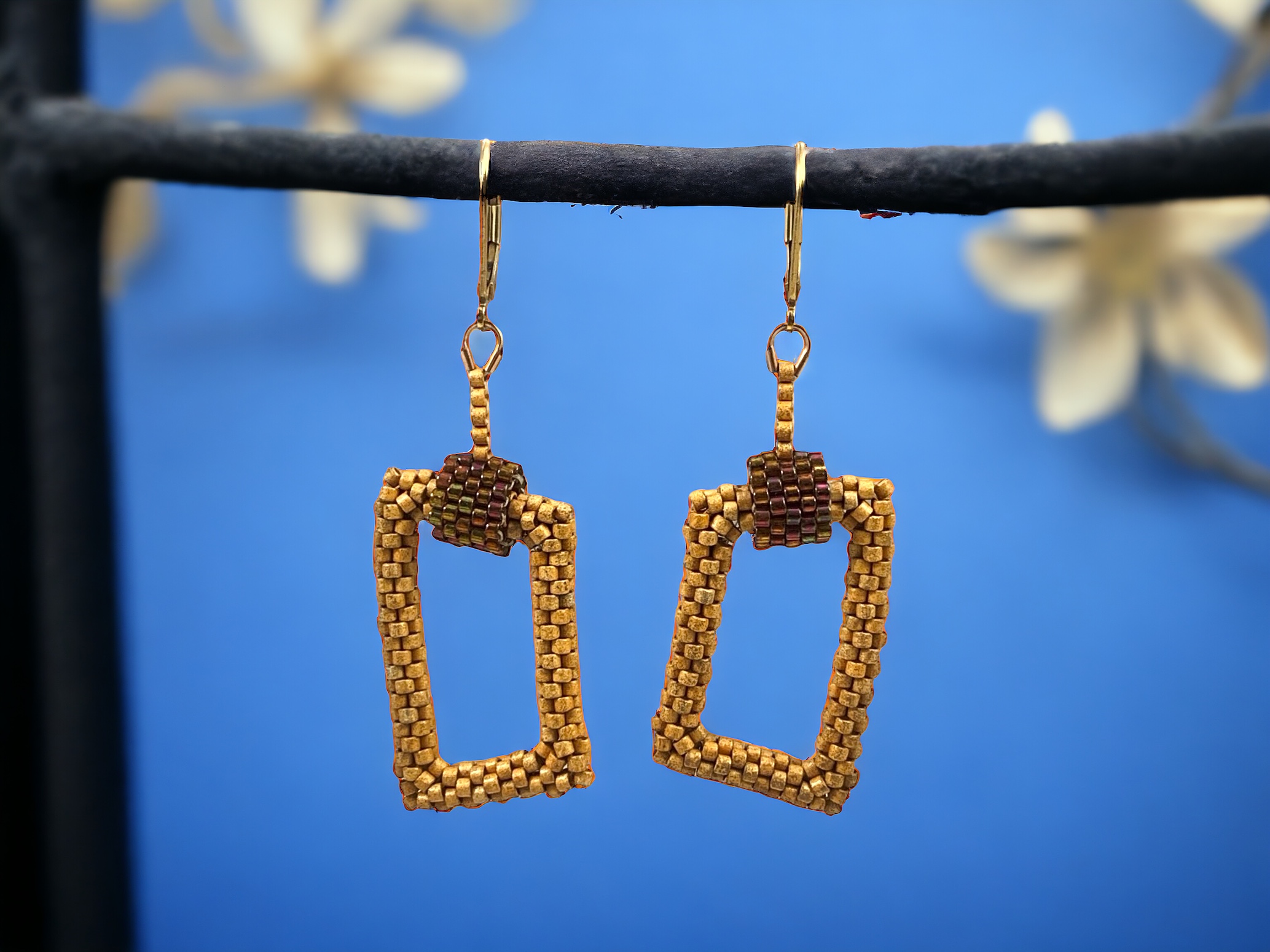 Matte Gold Minimalist Geometric Earrings