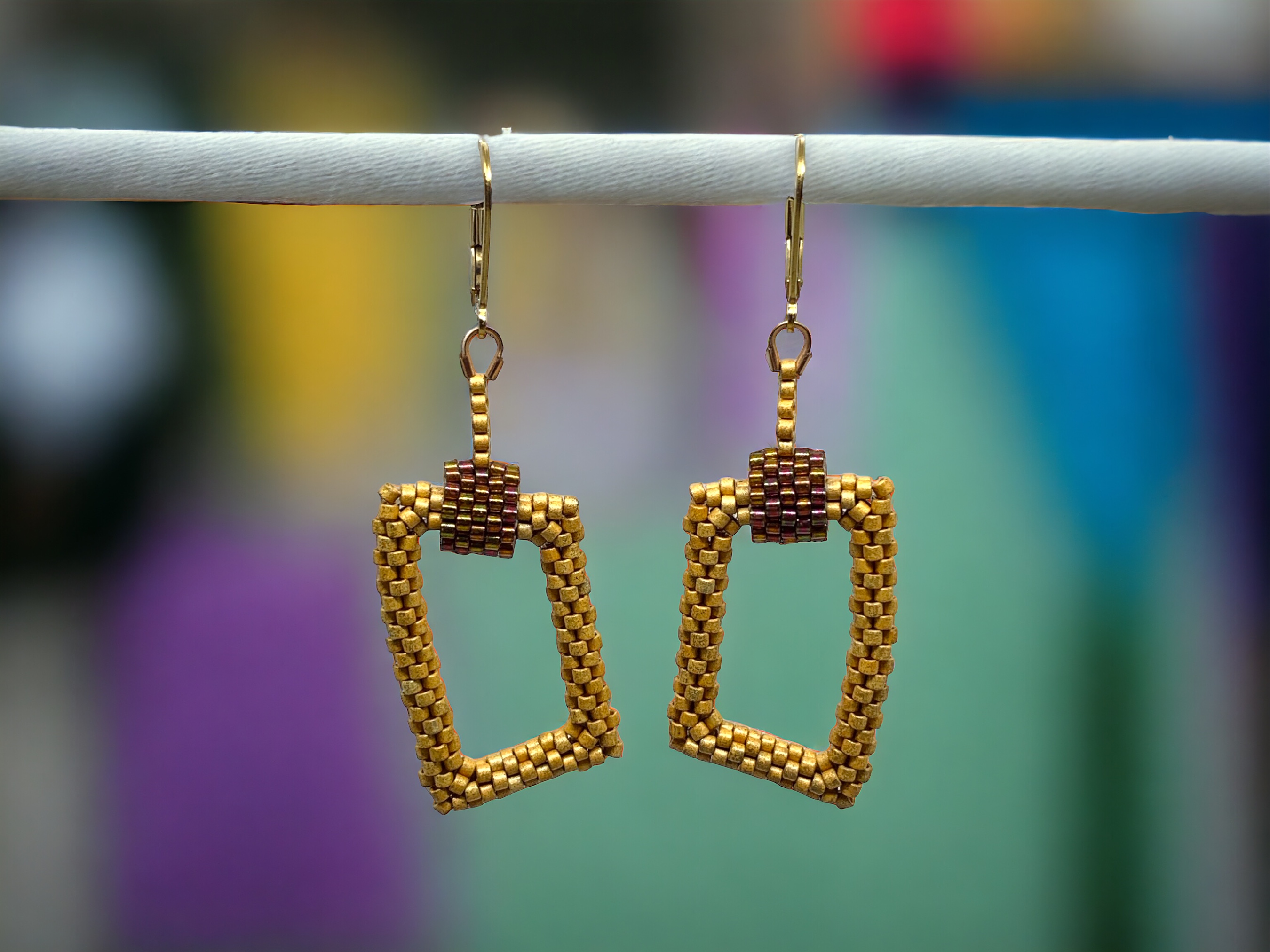 Matte Gold Minimalist Geometric Earrings