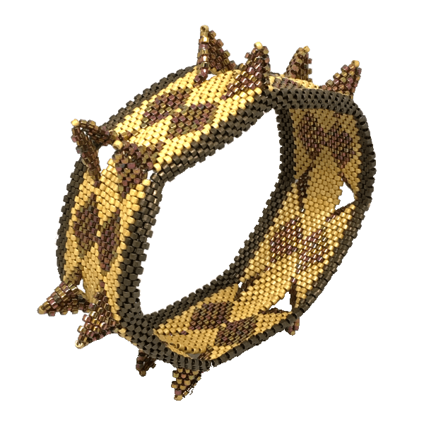 Bronze and Gold Bangle with "Horns"